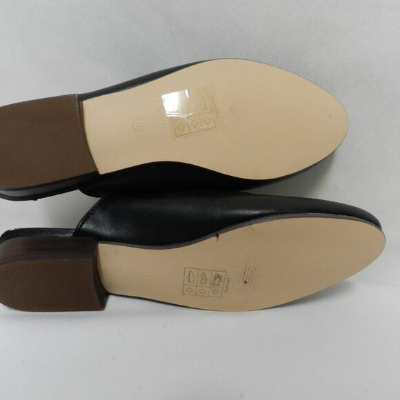 J Crew faux leather Penny Loafer mules slides flats slip on black NEW Size 7.5 - Picture 13 of 13